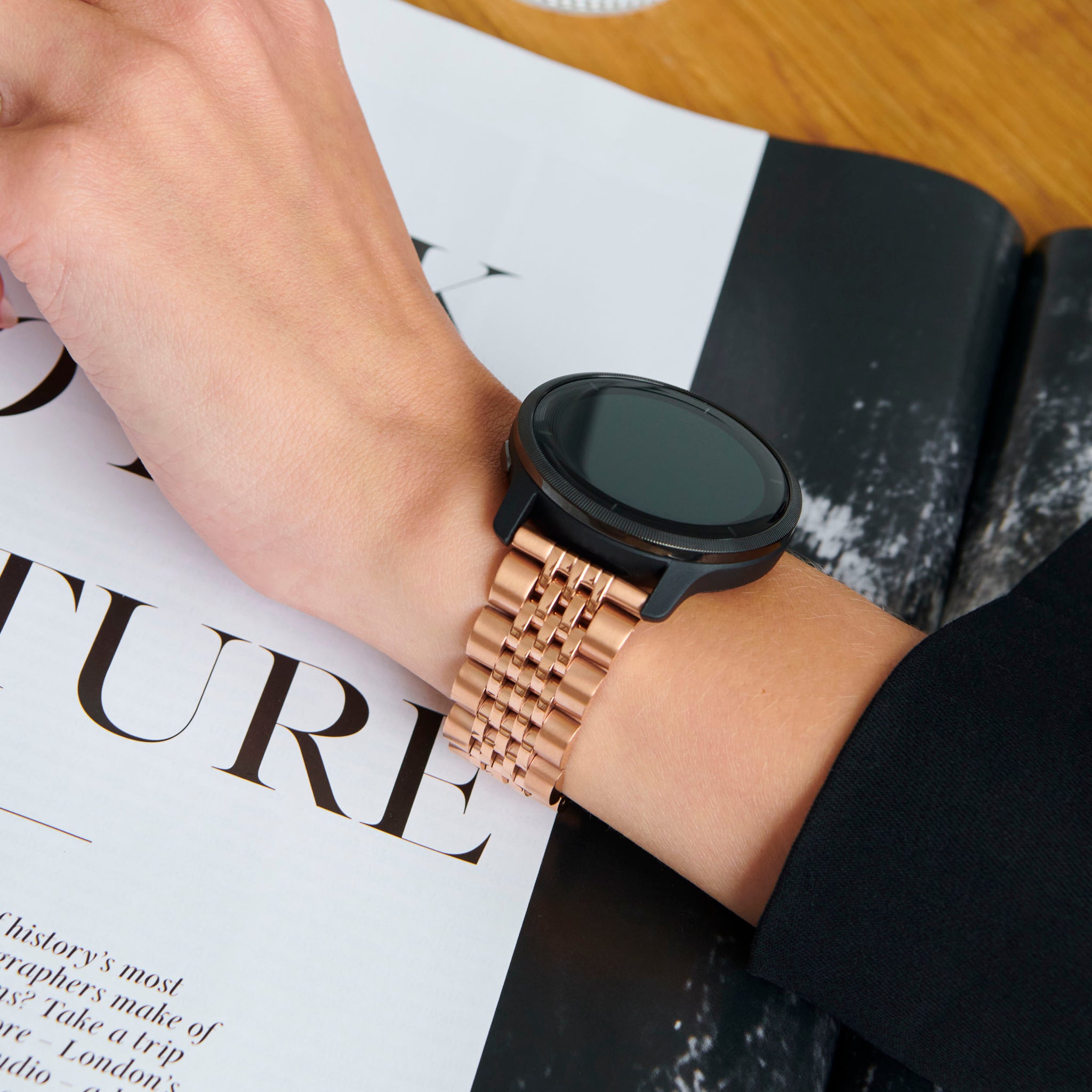 Universeel Smartwatch 22MM Siliconen Dames Verpleegkundige Band - Zwart