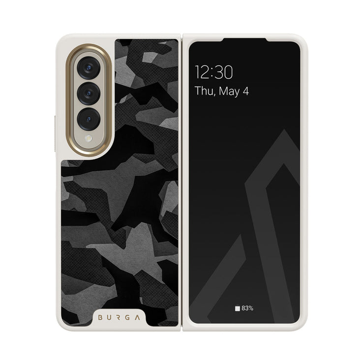 Night Black Camouflage - Samsung Galaxy Z Fold 4 Hoesje