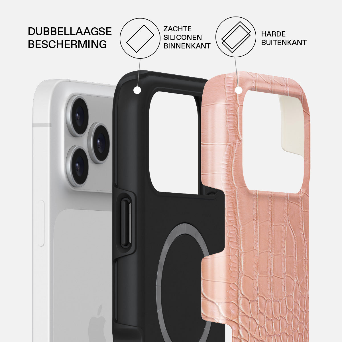 Pink Croco - iPhone 17 Pro Max Hoesje | BURGA