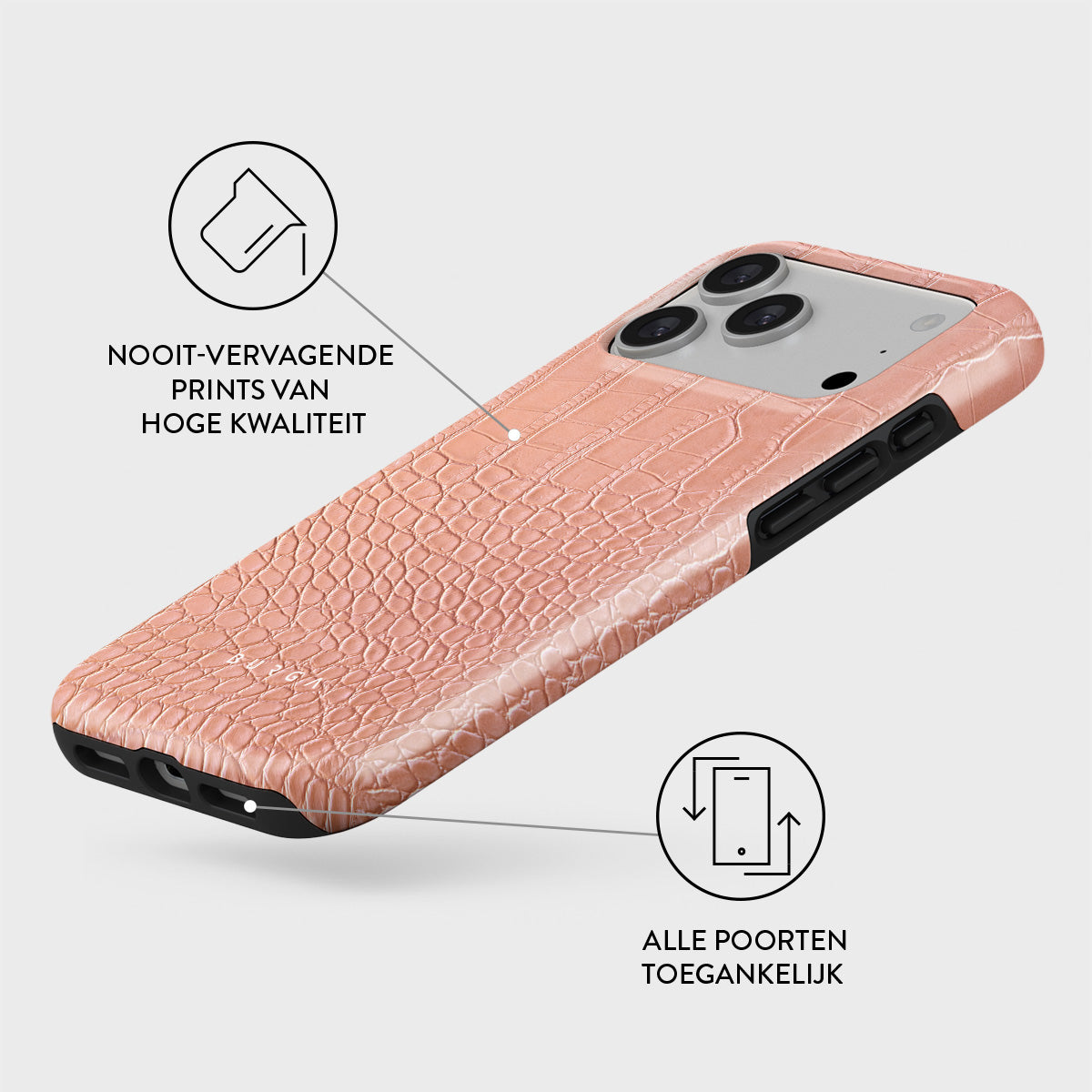 Pink Croco - iPhone 17 Pro Max Hoesje | BURGA