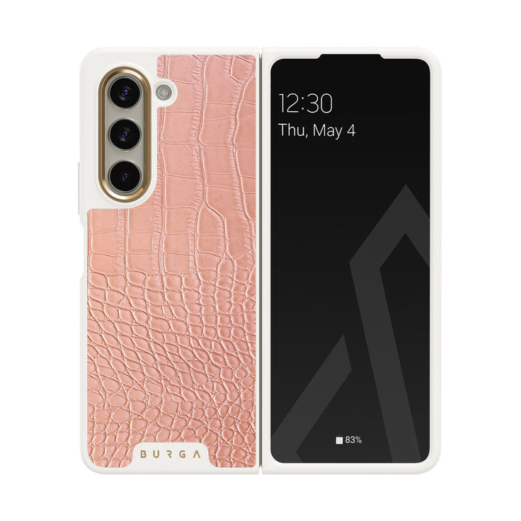 Pink Croco - Samsung Galaxy Z Fold 5 Hoesje